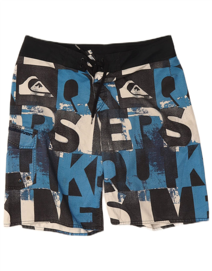 Quiksilver Herren-Badeshorts mit Grafik, Größe L, aus schwarzem Polyester