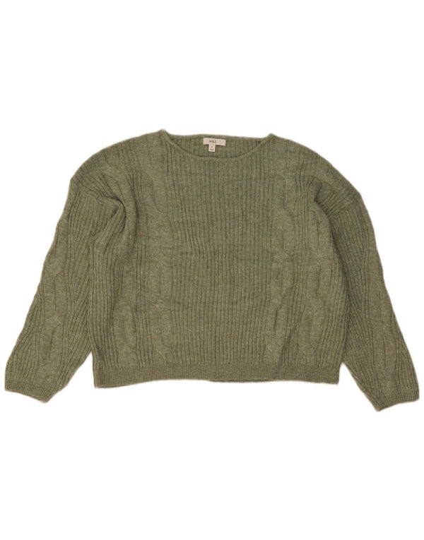 Marks & Spencer Damen-Pullover mit U-Boot-Ausschnitt, Gr. 18, XL, grünes Acryl