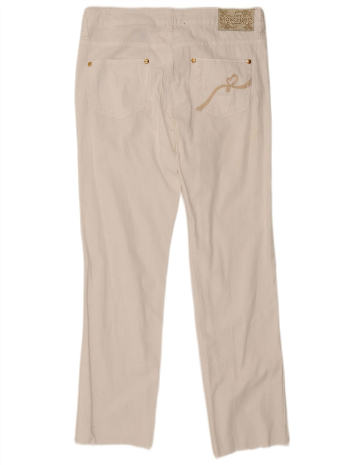 Moschino Damen Straight Jeans W29 L29 Weiße Baumwolle