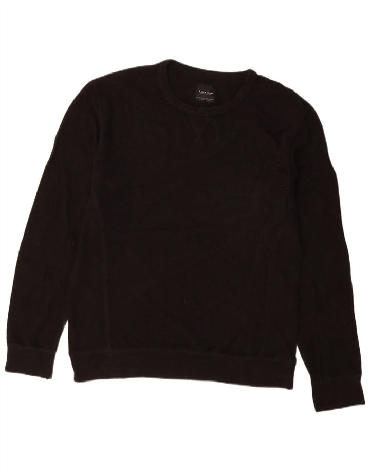 Zara Herren-Pullover mit Rundhalsausschnitt, 2XL, Schwarz