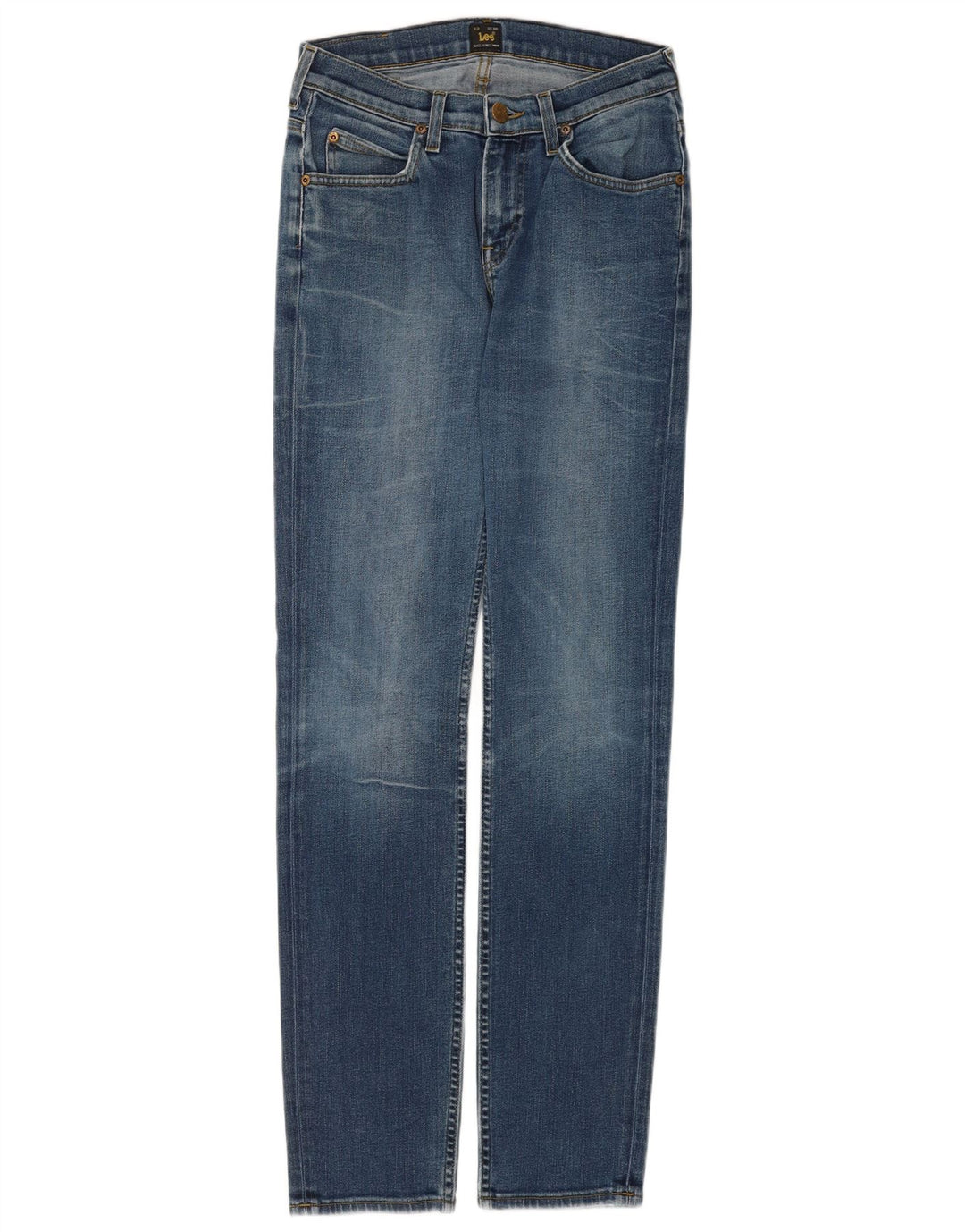 Lee Damen Rider Slim Jeans W28 L32 Blaue Baumwolle