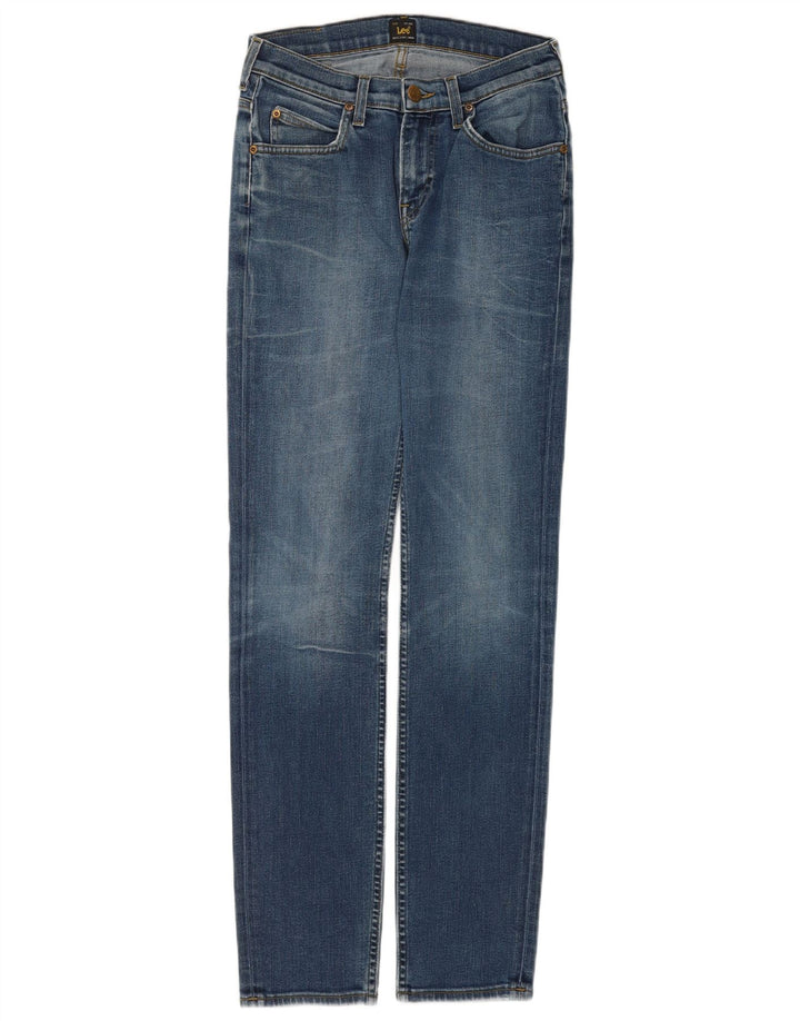 Lee Damen Rider Slim Jeans W28 L32 Blaue Baumwolle
