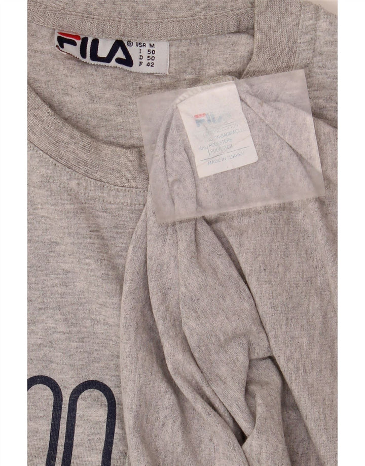FILA Herren Grafik-T-Shirt-Oberteil aus mittelgrauer Baumwolle