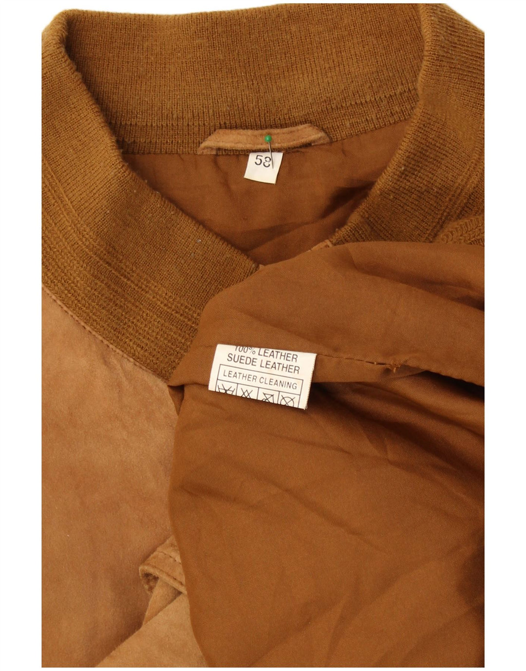 VINTAGE Herren Wildleder Bomberjacke IT 58 4XL Braunes Wildleder