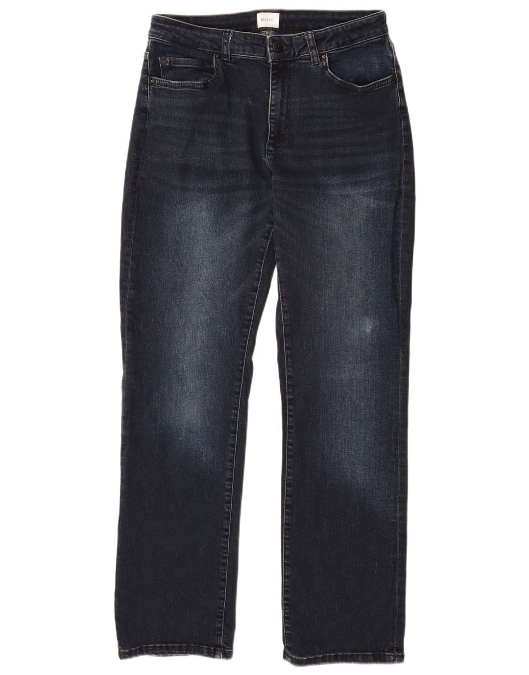 MUSTANG Damen Relaxed Fit Straight Jeans W32 L32 Marineblaue Baumwolle