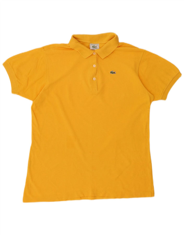 LACOSTE Damen-Poloshirt, Größe 44, große gelbe Baumwolle