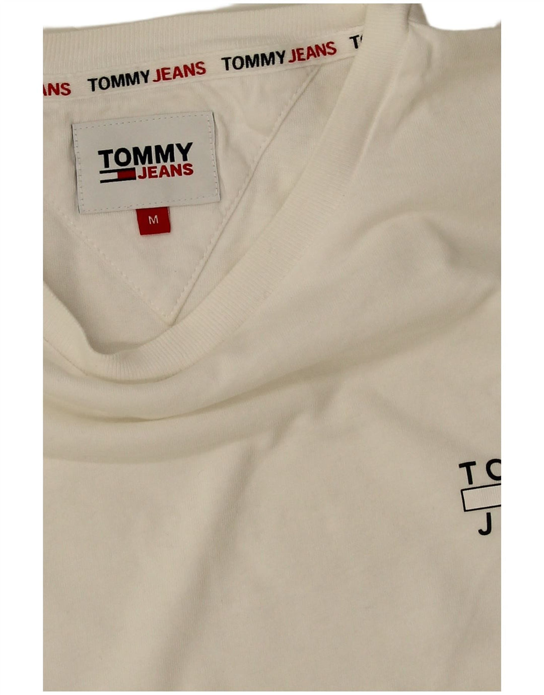 Tommy Hilfiger Damen Crop Graphic T-Shirt Top UK 14 Mittelweiß
