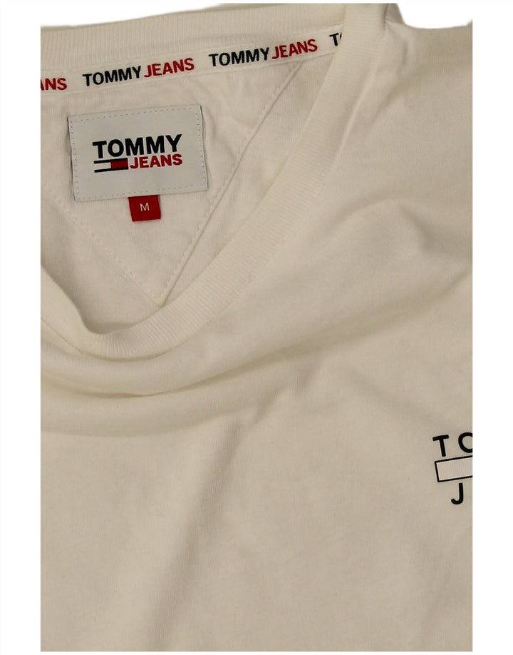 Tommy Hilfiger Damen Crop Graphic T-Shirt Top UK 14 Mittelweiß