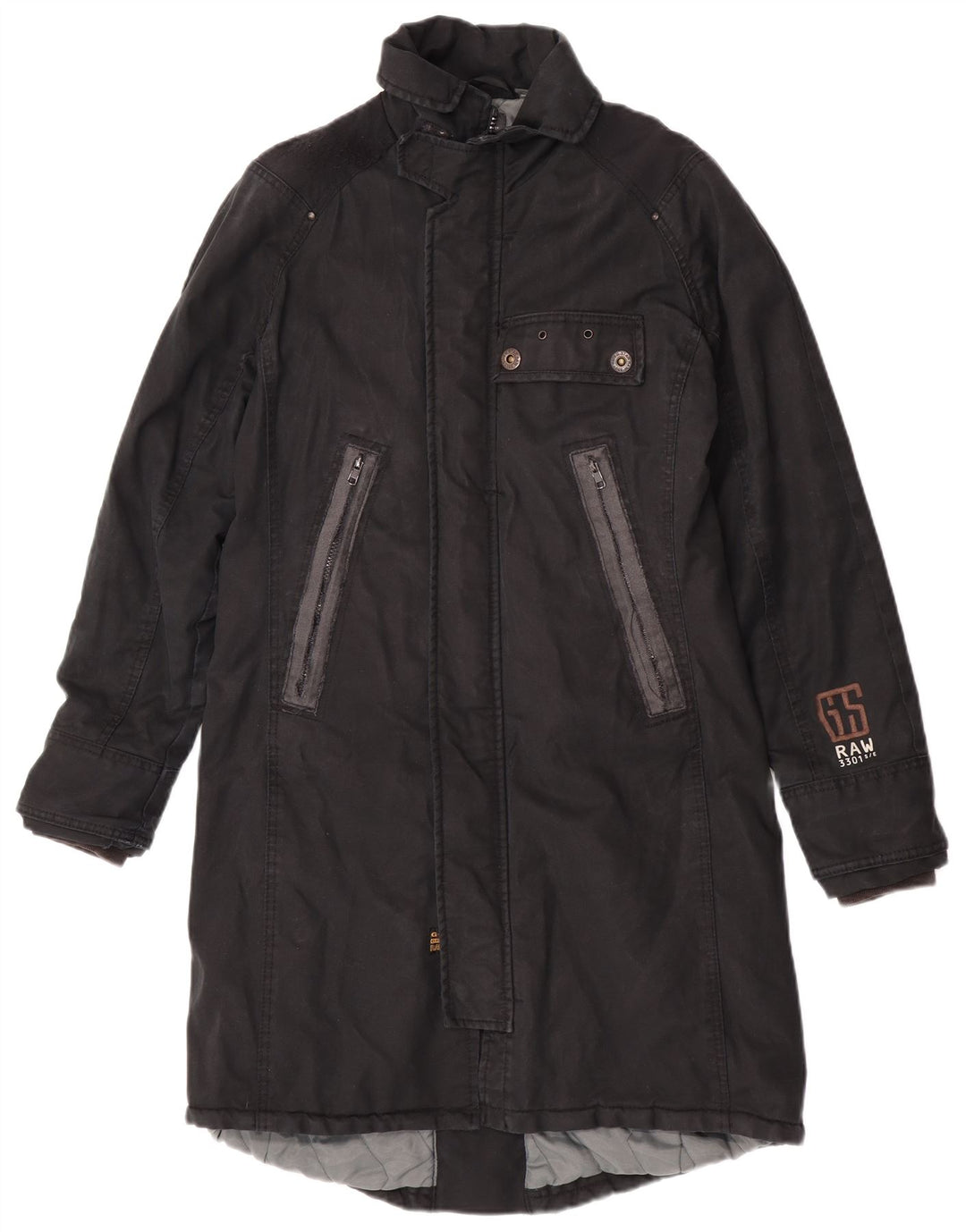 G-Star Damen-Windbreaker-Mantel, UK 40, große schwarze Baumwolle