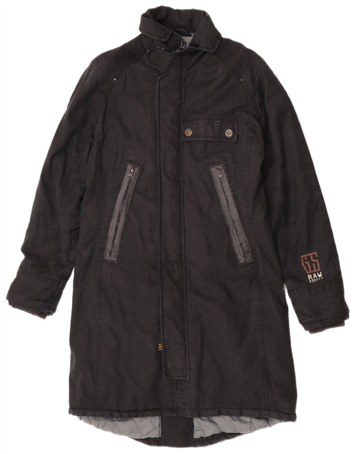 G-Star Damen-Windbreaker-Mantel, UK 40, große schwarze Baumwolle