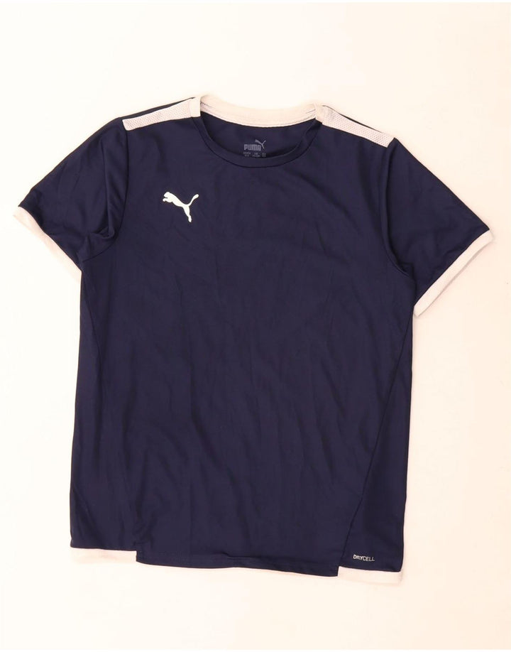 Puma T-Shirt für Jungen, 11–12 Jahre, Marineblau, Farbblock-Polyester