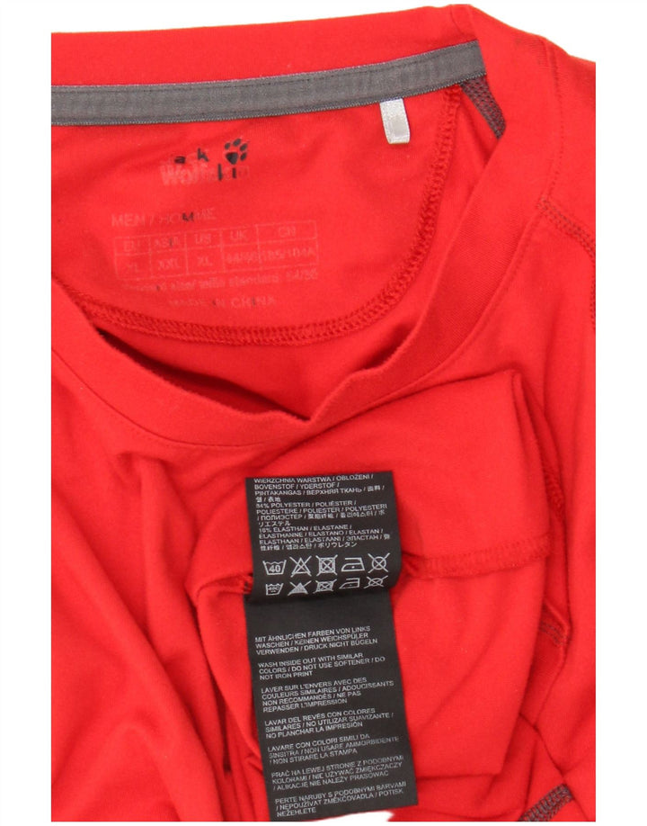 Jack Wolfskin Herren Top Langarm UK 44/46 XL Rot Polyester