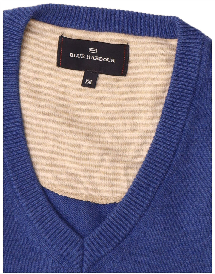 Marks & Spencer Herren Blue Harbour Weste Tank Top 2XL Blaue Baumwolle
