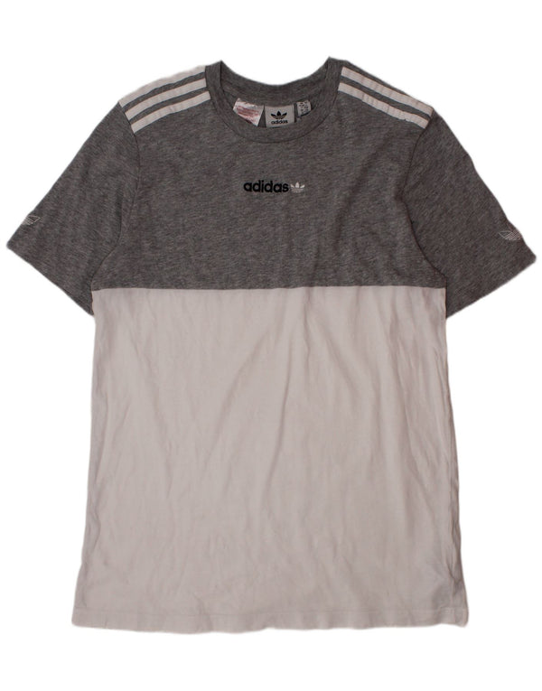 Adidas T-Shirt für Jungen, 13–14 Jahre, Grau, Colourblock-Baumwolle
