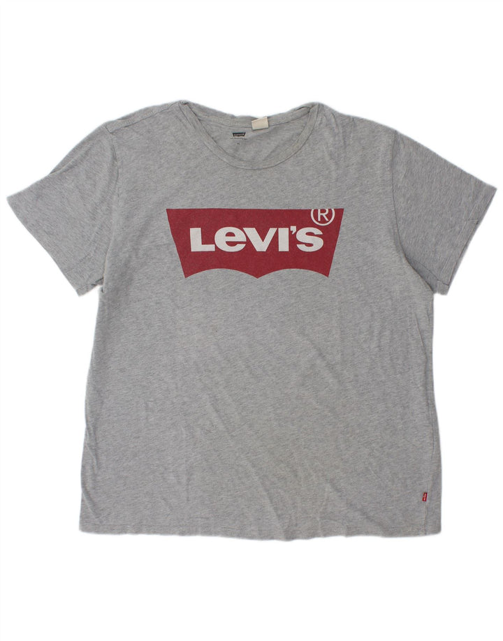 Levi's Herren-T-Shirt mit Grafik, XL, grau meliert, Baumwolle