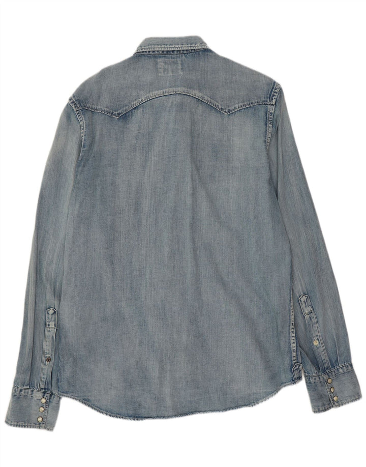 REPLAY Herren-Jeanshemd XL aus blauer Baumwolle