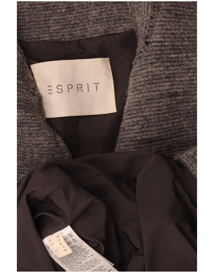 Esprit Damen Mantel UK 12 Mittelgraue Wolle