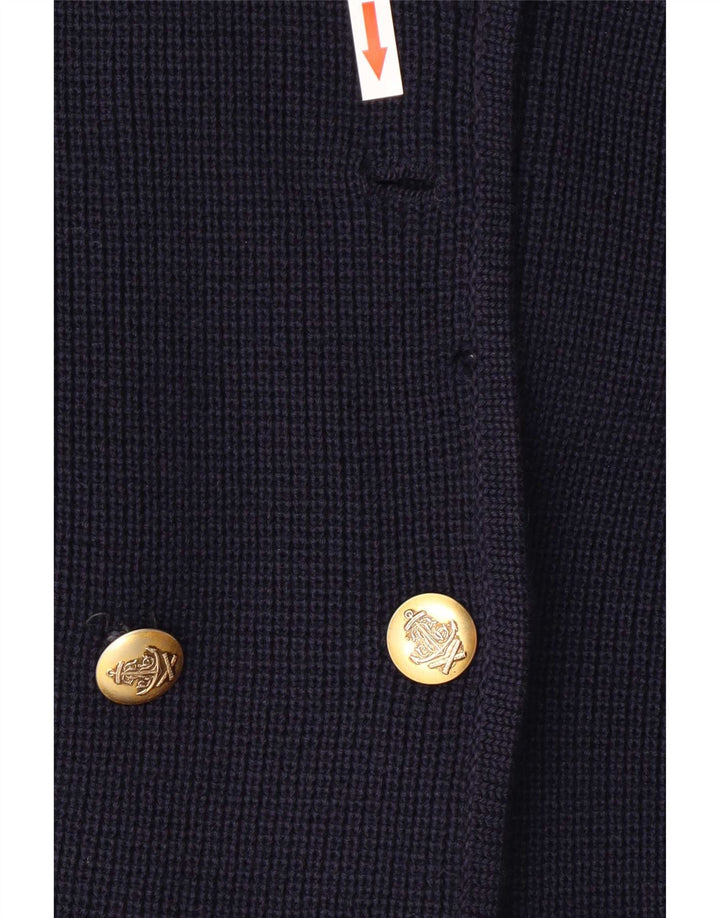 Vintage Damen Zweireihige Blazerjacke UK 12 Medium Navy Blue