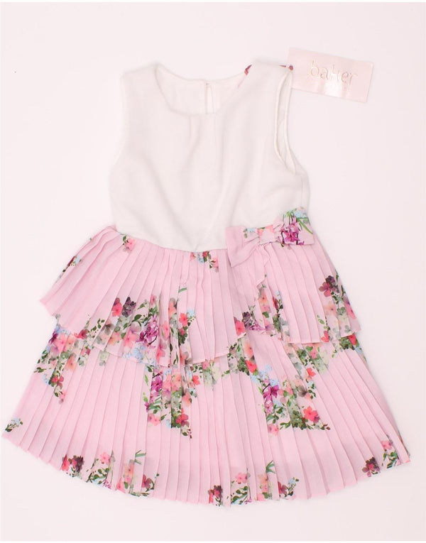 Ted Baker Baby-Mädchen ärmelloses, gestuftes Kleid, 12–18 Monate, rosa geblümt