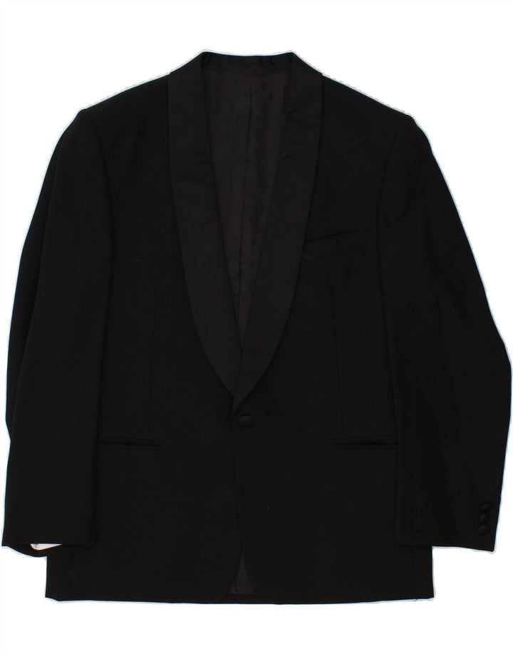 VINTAGE Mens 1 Button Blazer Jacket UK 38 Medium Black Vintage Vintage and Second-Hand Vintage from Messina Hembry 