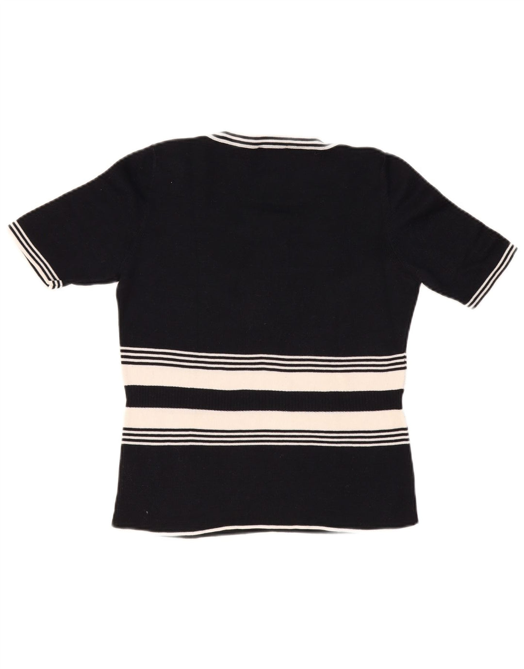 LUISA SPAGNOLI Damen Pullover mit grafischem U-Boot-Ausschnitt, Gr. 14, Schwarz