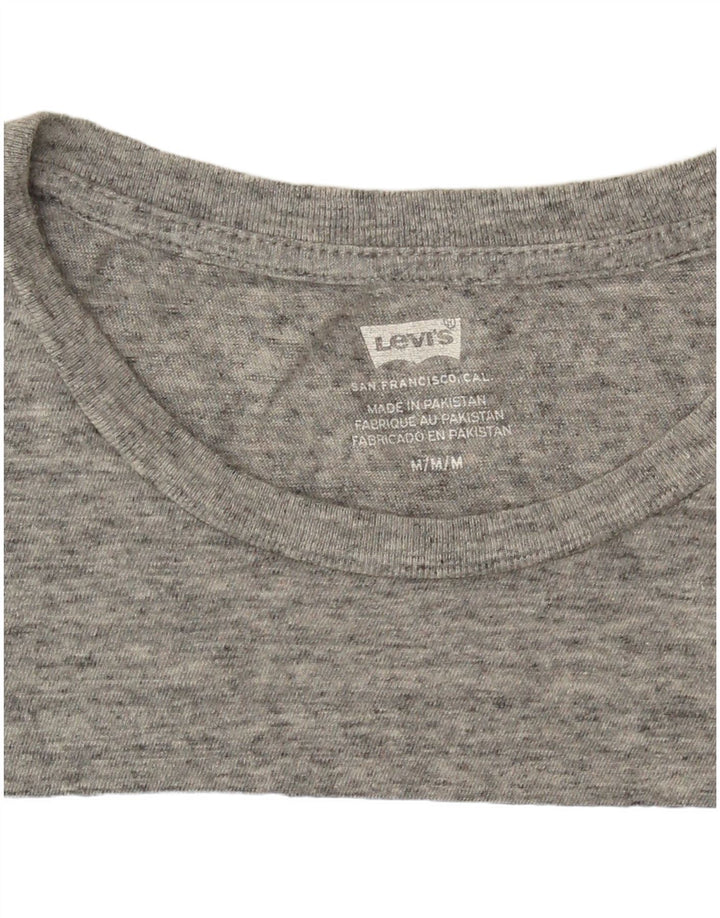 Levi's Damen Grafik-T-Shirt-Oberteil UK 14 Mittelgrau geflecktes Logo