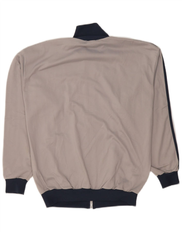Adidas Herren Trainingsanzug Top Jacke UK 38/40 Mittelgraues Polyester
