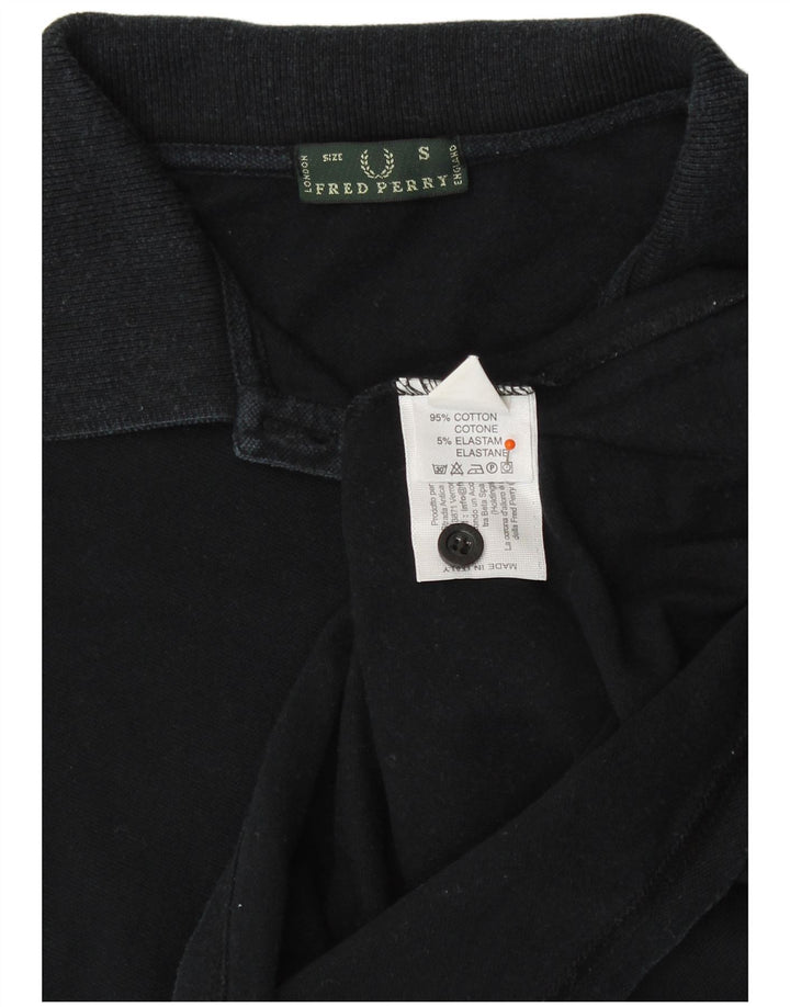 FRED PERRY Damen Poloshirt UK 8 Small Schwarz Baumwolle
