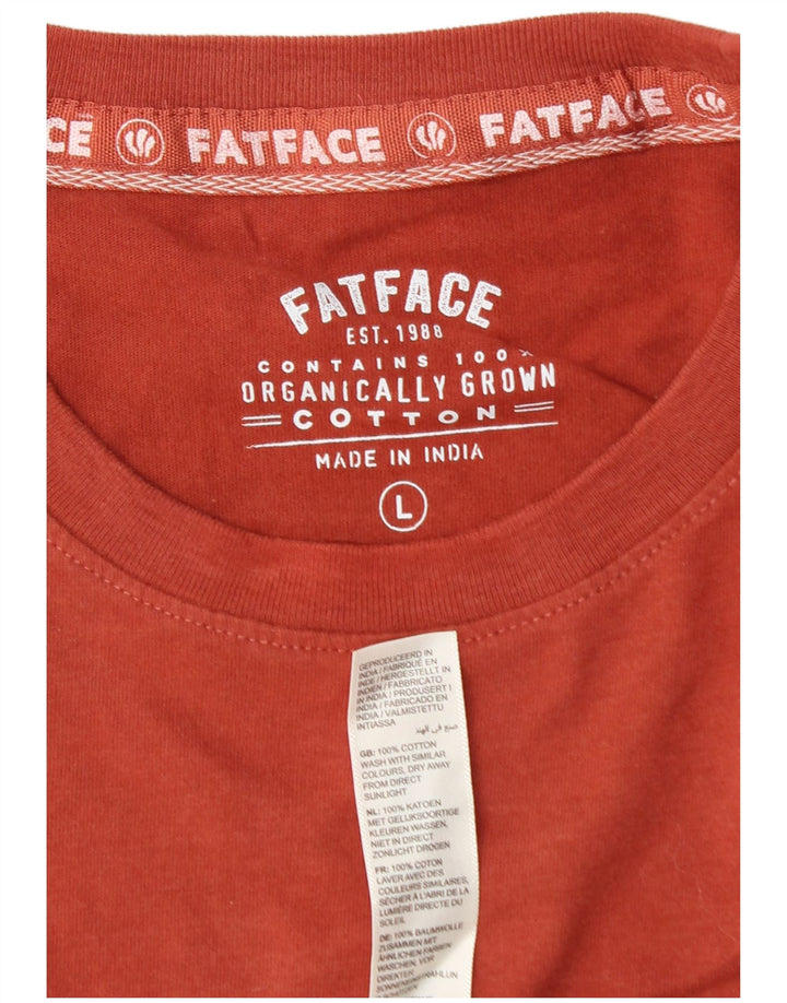 FAT FACE Herren T-Shirt Top Large Orange Baumwolle
