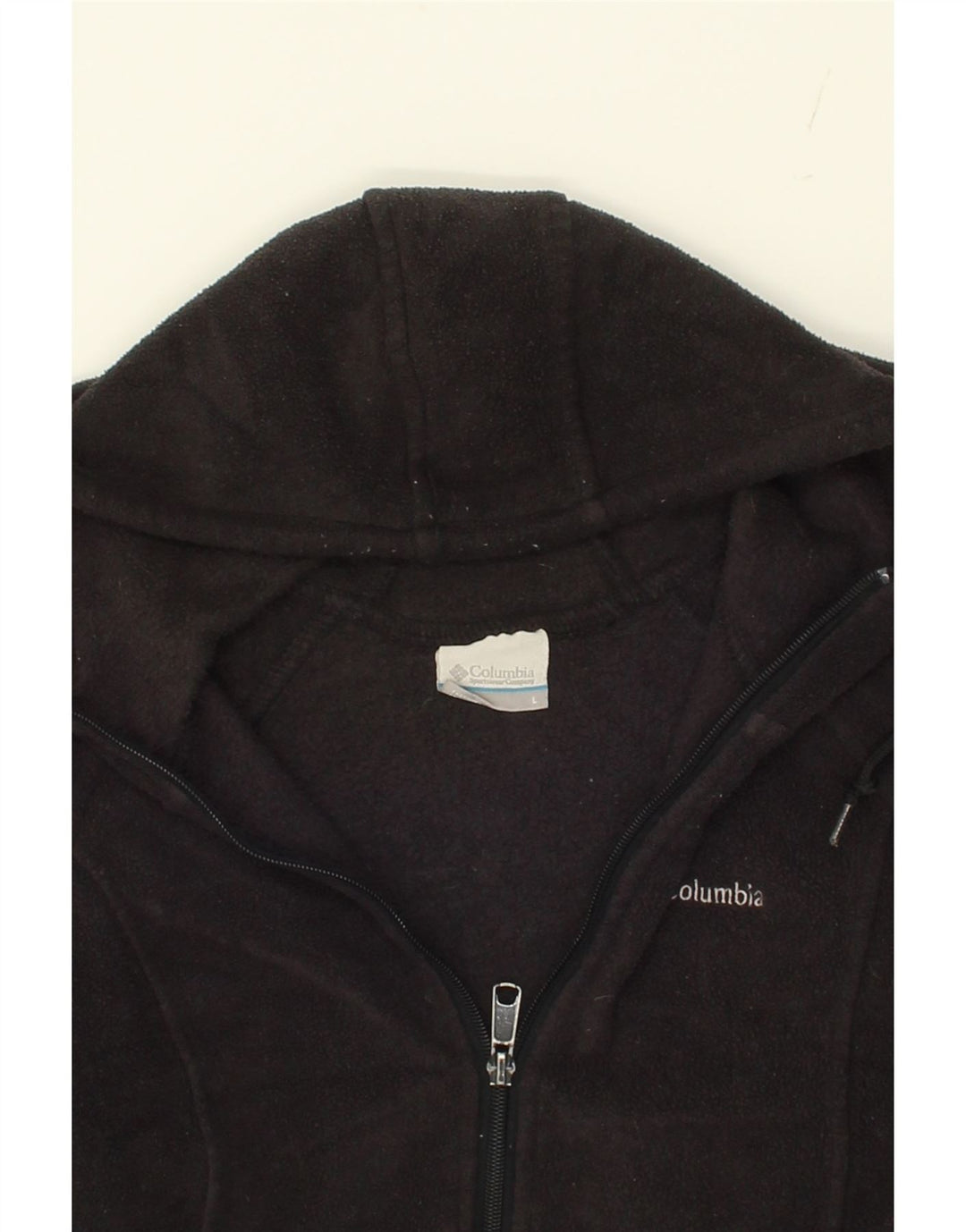 COLUMBIA Womens Hooded Fleece Jacket UK 16 Large Black Polyester Vintage Columbia and Second-Hand Columbia from Messina Hembry 