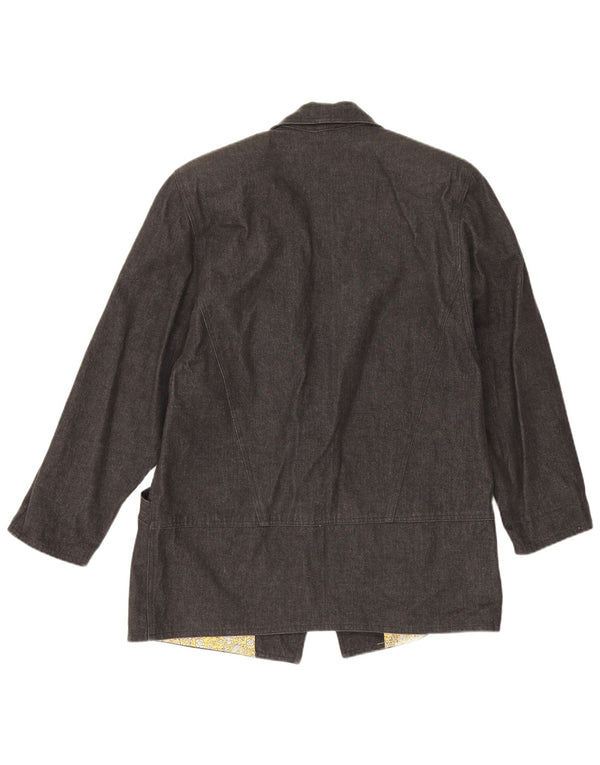 Vintage Damen 1 Knopf Blazer Jacke UK 16 Large Grau