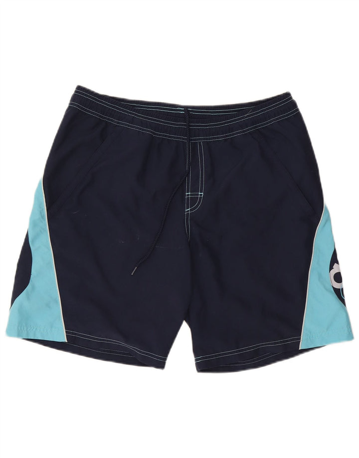Adidas Herren-Badeshorts mit Grafik, mittelgroß, Marineblau, Farbblock-Polyester