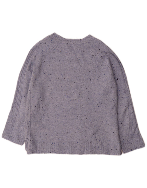 Marks & Spencer Damen-Pullover mit Rundhalsausschnitt, Gr. 40, Größe L, Blau meliert