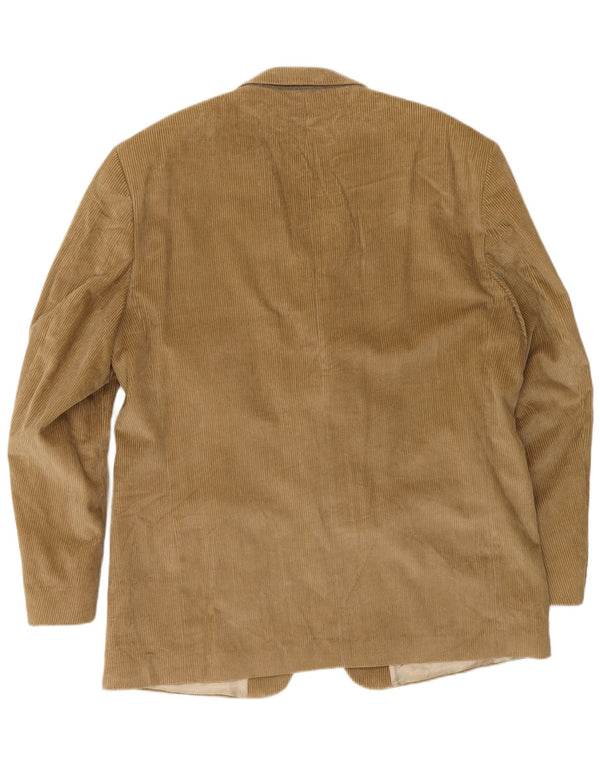 Kartel Herren-Blazer aus Cord mit 3 Knöpfen, UK 46, 3XL, braune Baumwolle