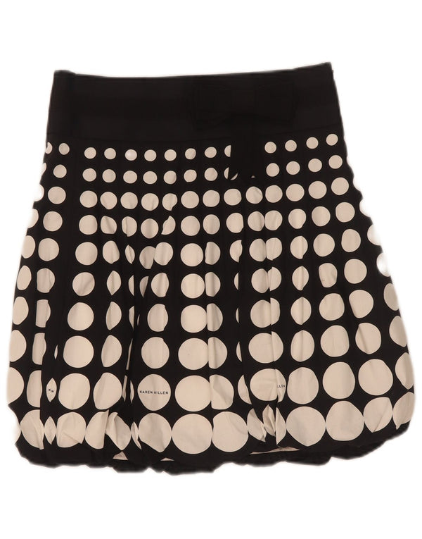 Karen Millen Womens Mini Bubble Rock UK 8 Small W26 Schwarze geometrische Baumwolle