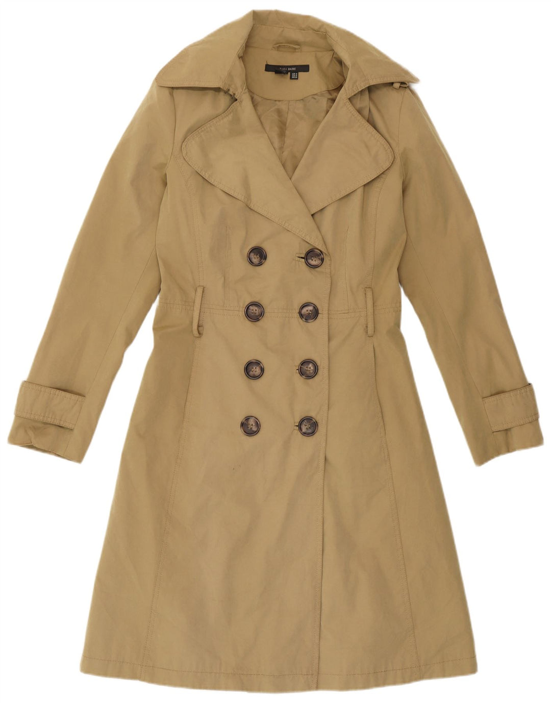 Zara Damen Trenchcoat UK 14 Mittelbeige Baumwolle