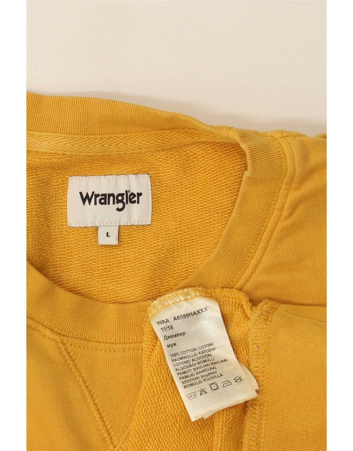 Wrangler Herren-Sweatshirt-Pullover, groß, gelbe Baumwolle