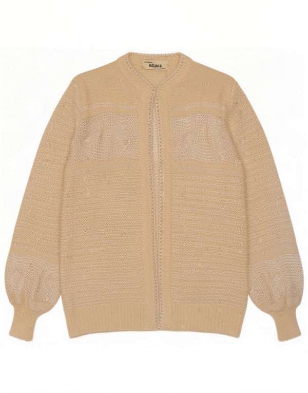 Kriss Womens Open Cardigan Sweater UK 18 XL Off White gestreift