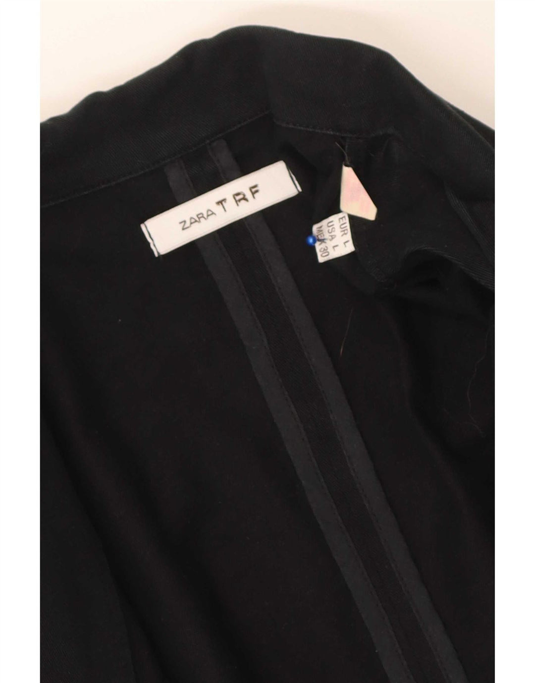Zara Damen Trafaluc 2-Knopf-Blazerjacke UK 14 Große schwarze Baumwolle