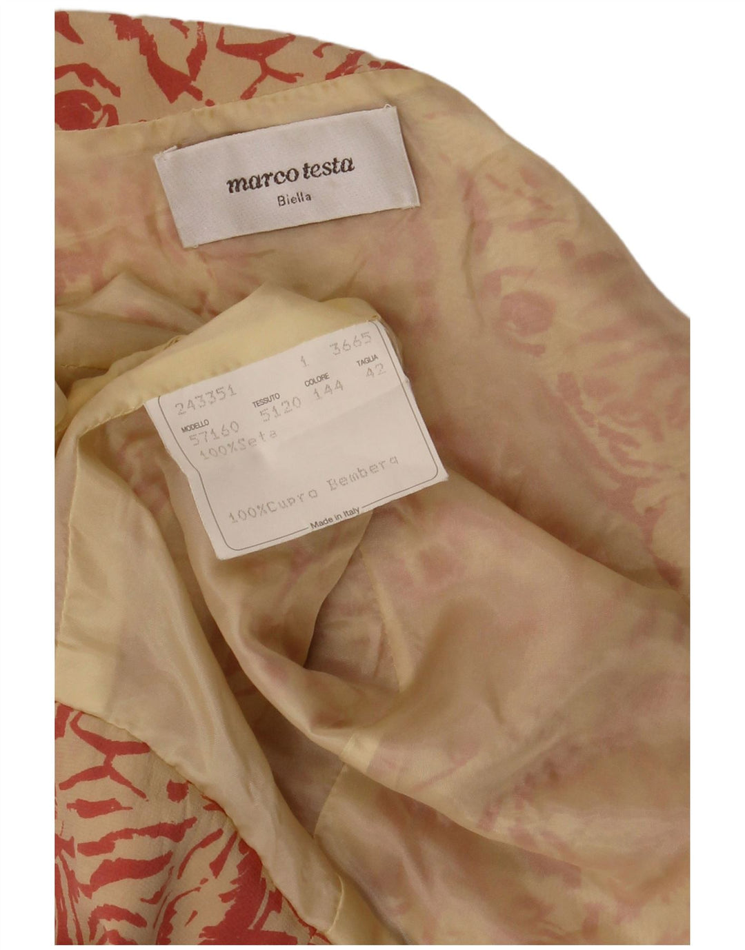 MARCO TESTA Damen-Blazer mit 3 Knöpfen, IT 42, Mittelbeige mit Tiermuster