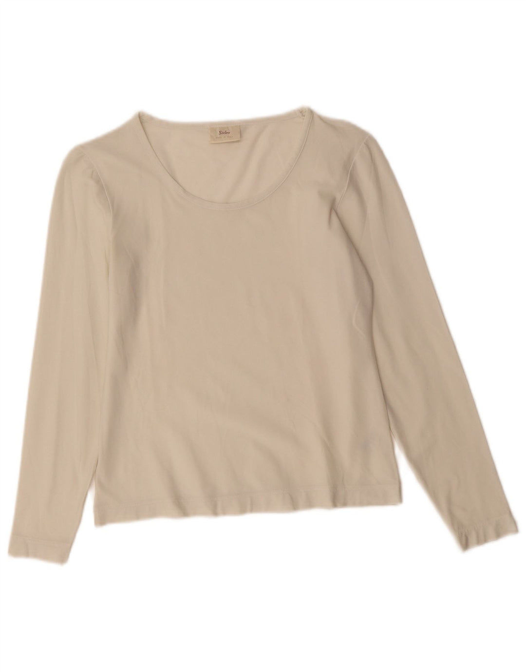 SISLEY Damen Top Langarm UK 10 Small Weiß