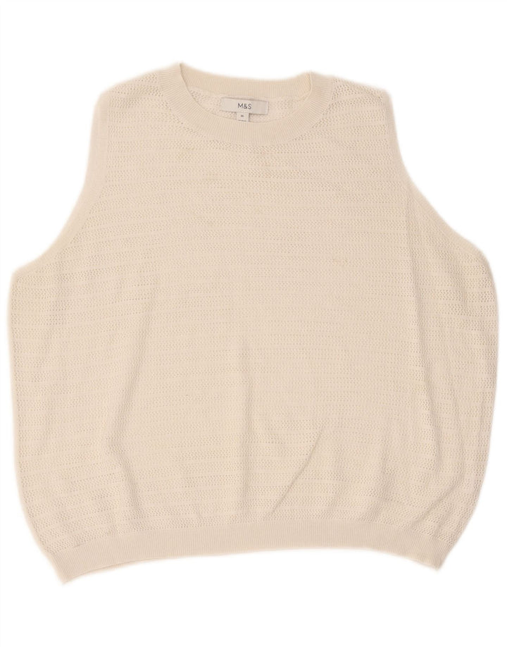 Marks & Spencer Damen Weste Tank Top UK 18 XL Weiß gestreift