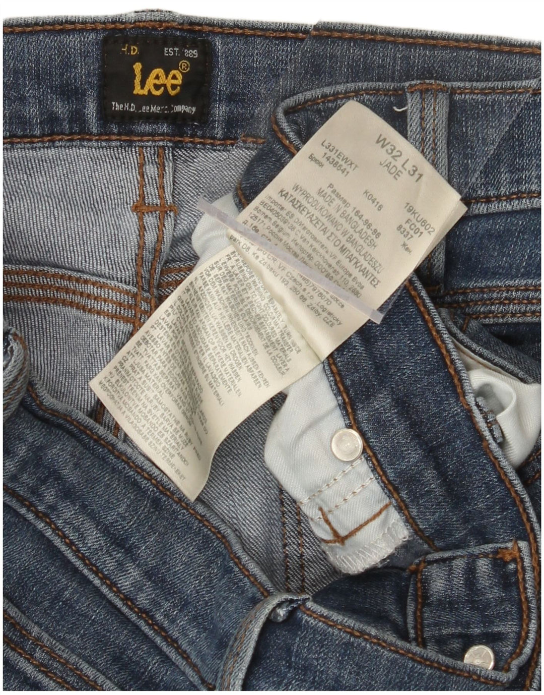 LEE Womens Jade Slim Jeans W32 L28 Blue Cotton