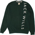 JACK WILLS Mens Graphic Sweatshirt Jumper Small Green Cotton Vintage Jack Wills and Second-Hand Jack Wills from Messina Hembry 