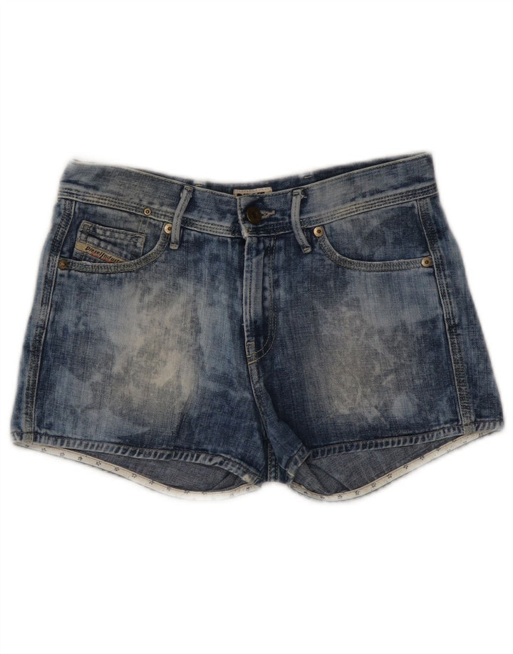 DIESEL Damen-Jeansshorts in Acid-Waschung, W25, XS, blaue Baumwolle