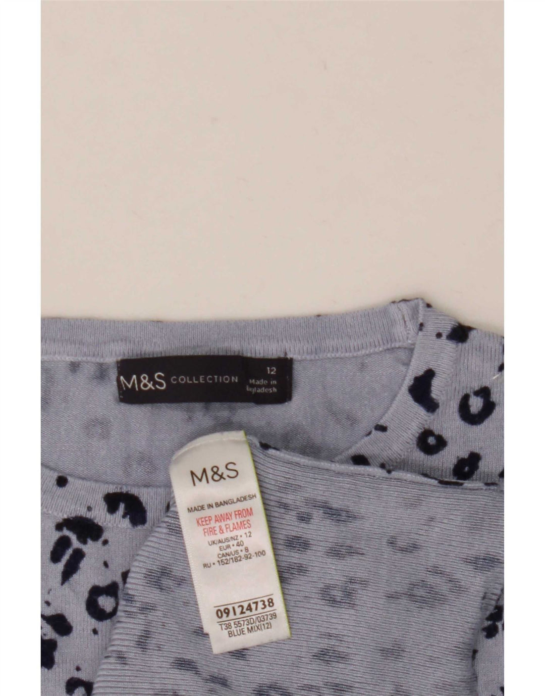Marks & Spencer Damen Pullover mit Rundhalsausschnitt, UK 12, Mittelblau