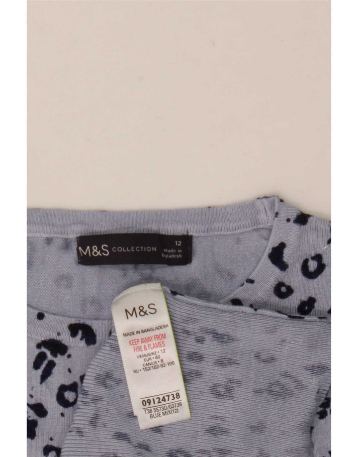 Marks & Spencer Damen Pullover mit Rundhalsausschnitt, UK 12, Mittelblau