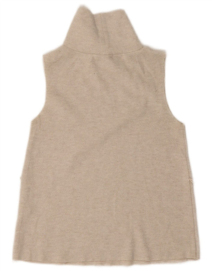 Zara Damen Weste Top UK 10 Small Beige Polyester