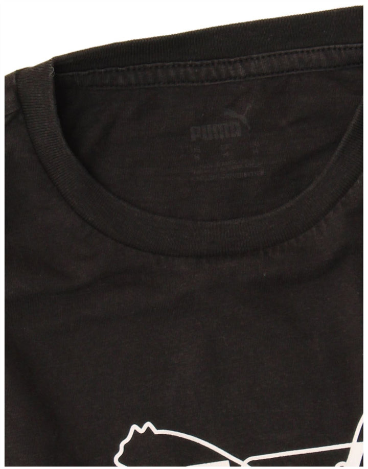 Puma Damen Graphic T-Shirt Top UK 14 Medium Schwarz