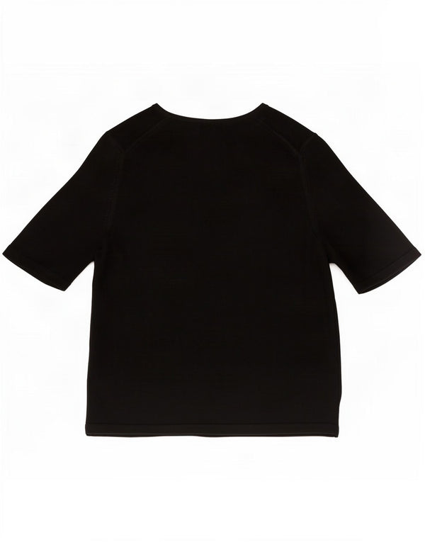 Marks & Spencer Damen T-Shirt Top UK 12 Medium Schwarz Acryl